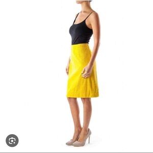 Anthropologie Maeve Golden Yellow Corduroy Pencil Skirt
